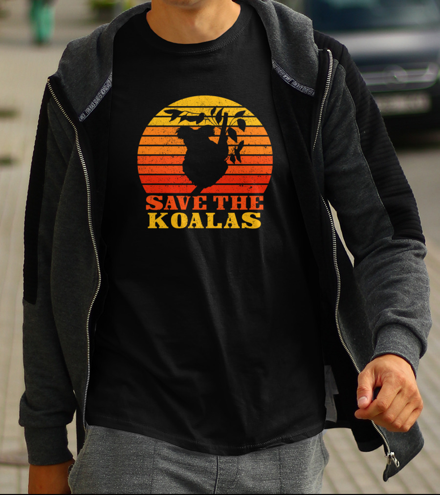 Save The Koalas Retro Sunset T-Shirt