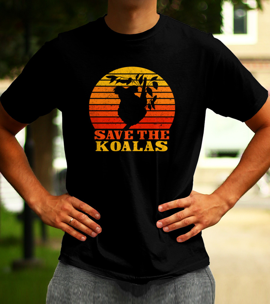 Save The Koalas Retro Sunset T-Shirt