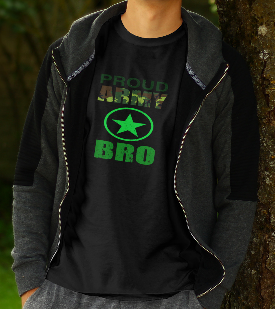 Proud Army Bro Camouflage Star T-Shirt