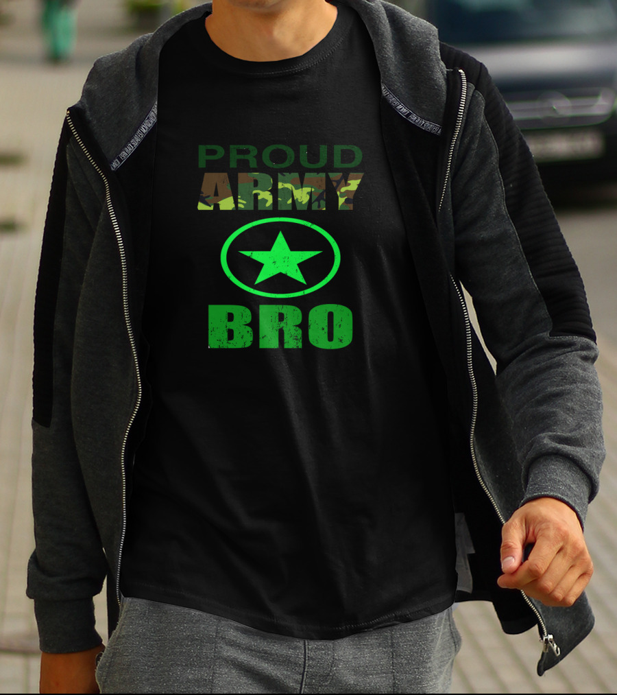 Proud Army Bro Camouflage Star T-Shirt