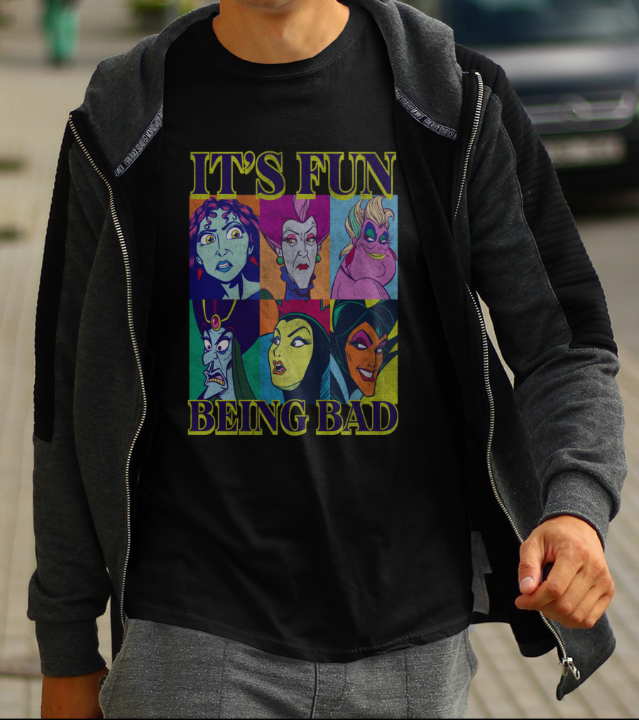 It's Fun Being Bad Disney Villains Panels Classic Characters T-Shirt
