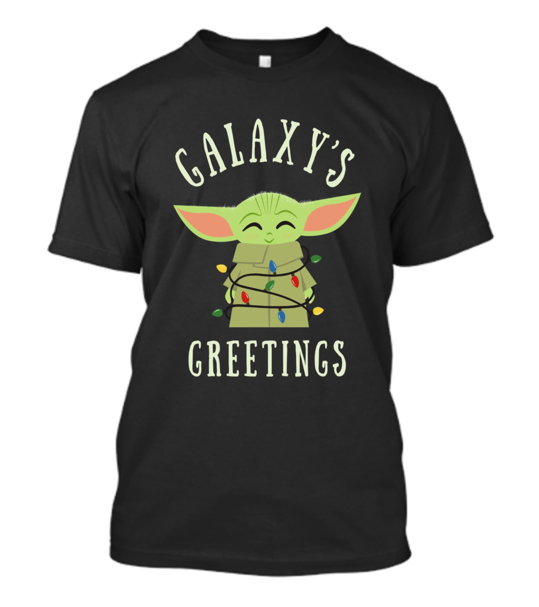 Galaxy's Greetings The Mandalorian The Child Wrapped In Lights T-Shirt
