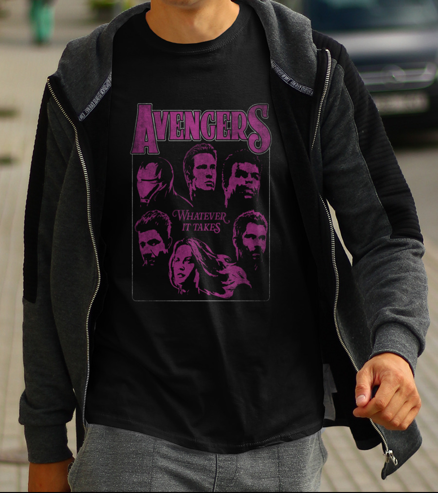 Avengers Whatever It Takes Neon Square Marvel T-Shirt