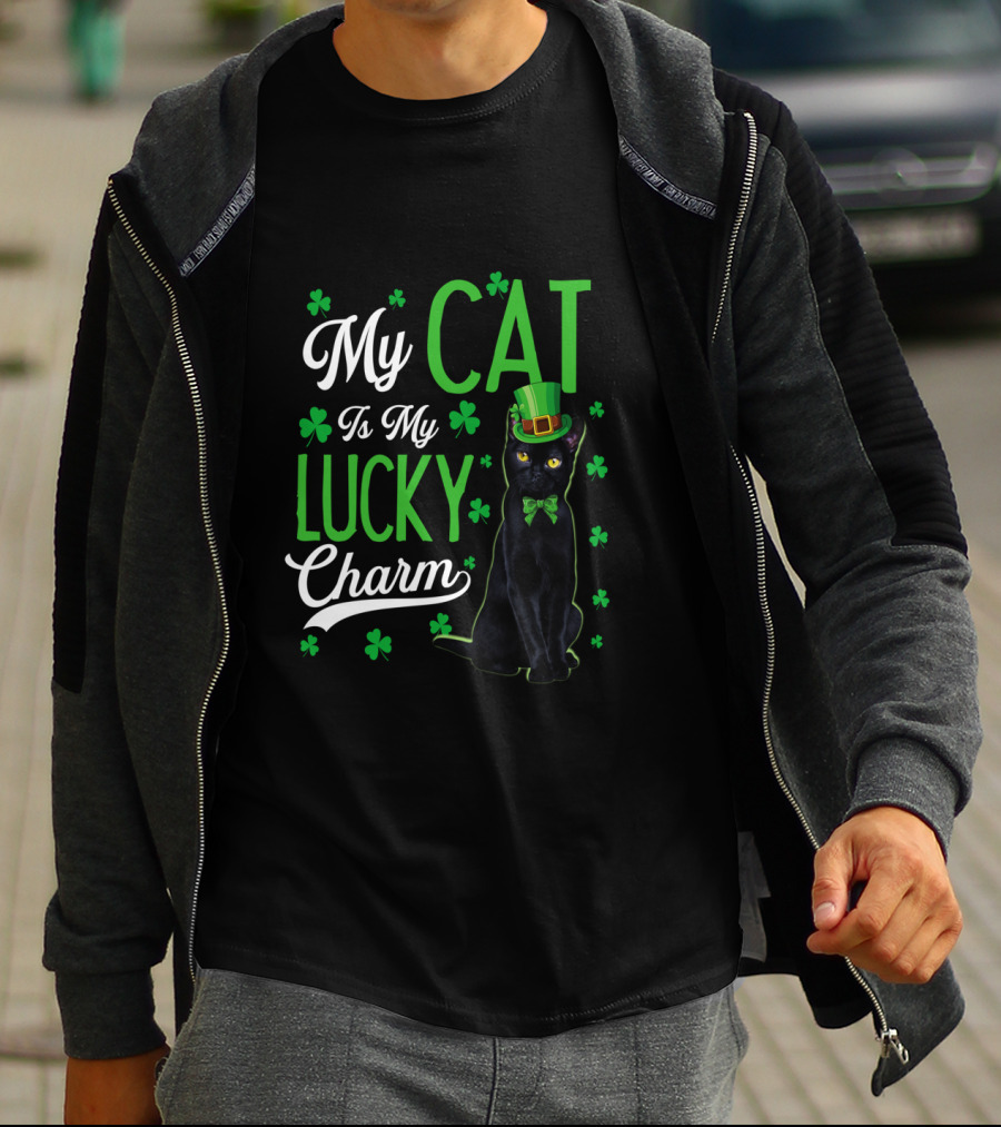 My Cat Is My Lucky Charm Shamrock Hat T-Shirt