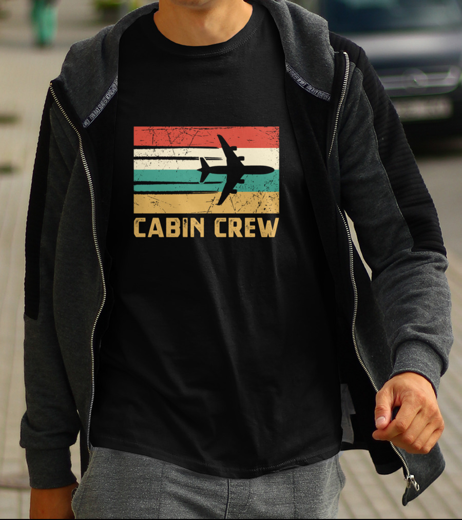 Cabin Crew Retro Airplane T-Shirt