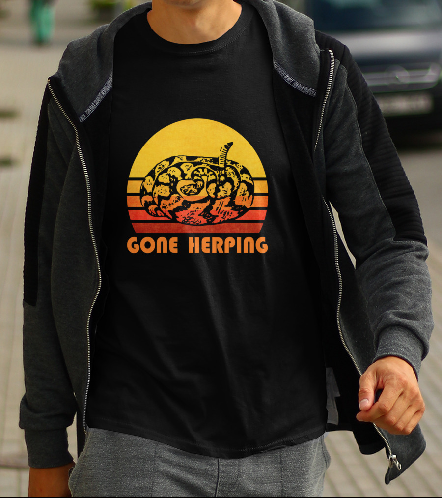 Gone Herping Retro Snake Reptile Animal Amateur T-Shirt