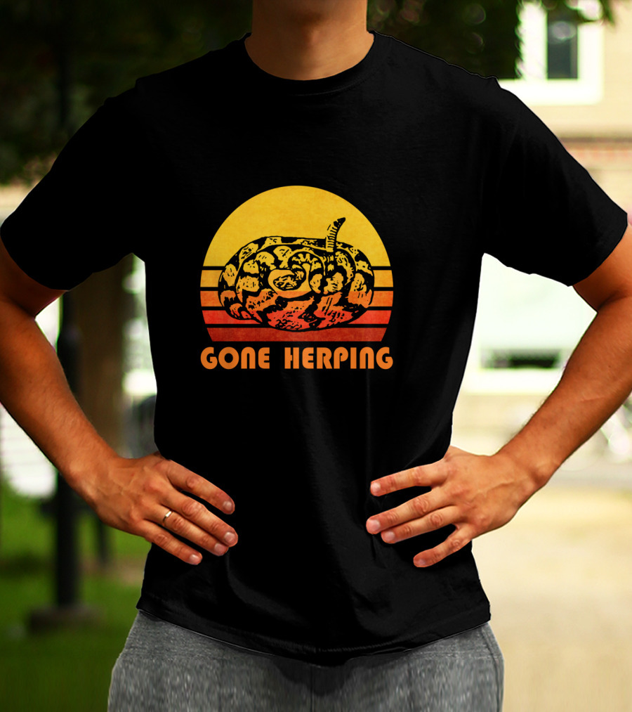 Gone Herping Retro Snake Reptile Animal Amateur T-Shirt