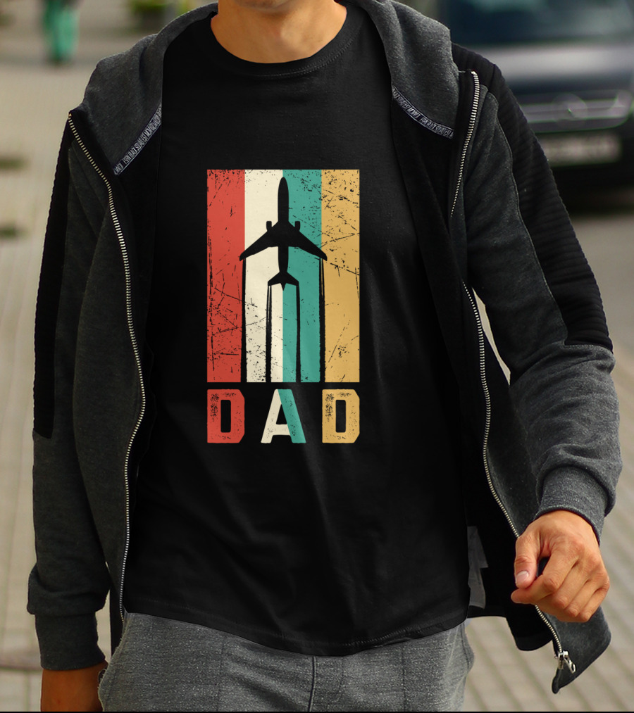 Dad Retro Airplane Vintage Aviation Pilot T-Shirt