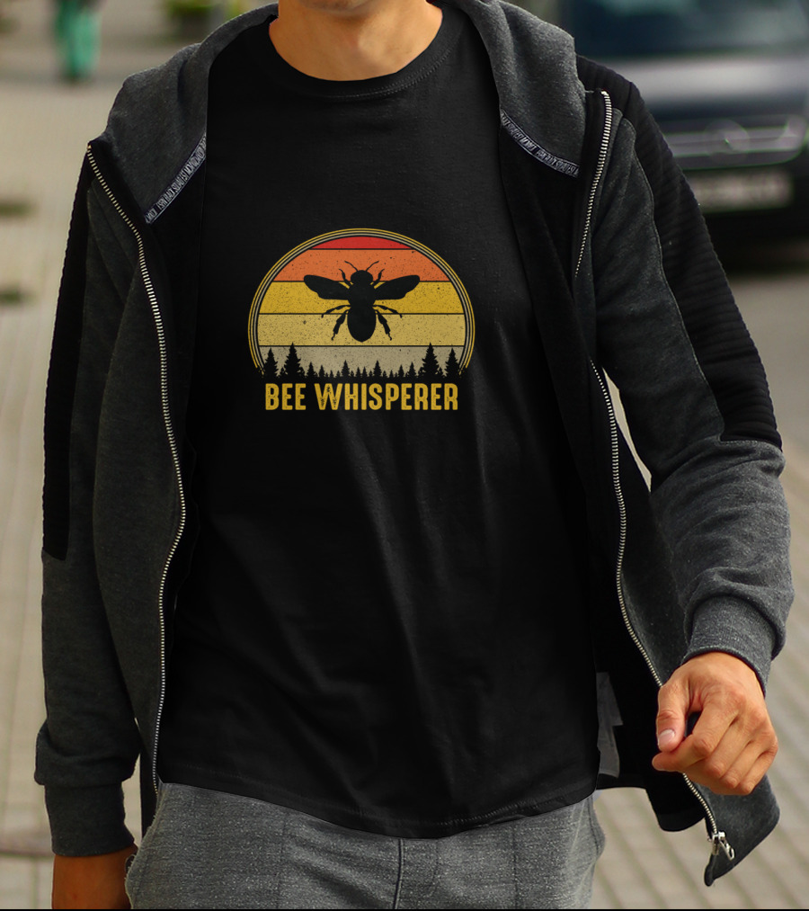 Bee Whisperer Vintage Sunset Silhouette Beekeeper T-Shirt