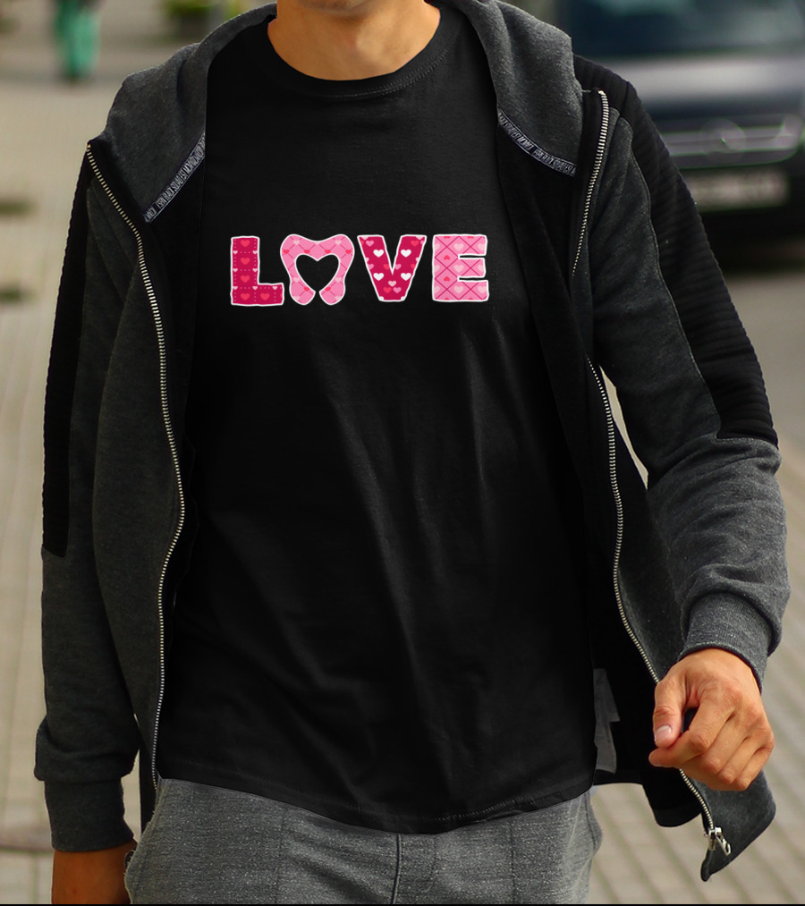 LOVE Heart Tooth Dentist Dentistry T-Shirt