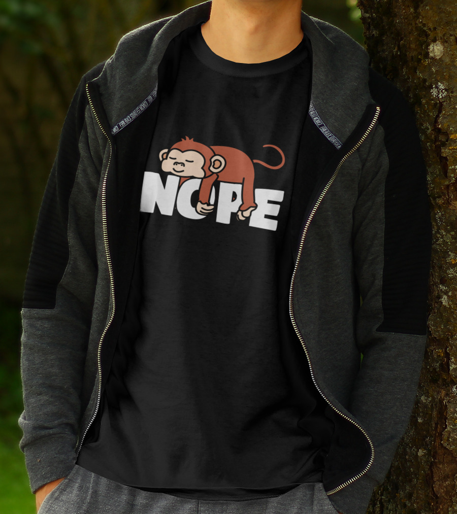 Nope Napping Monkey Funny Lazy Monkeys Lover T-Shirt