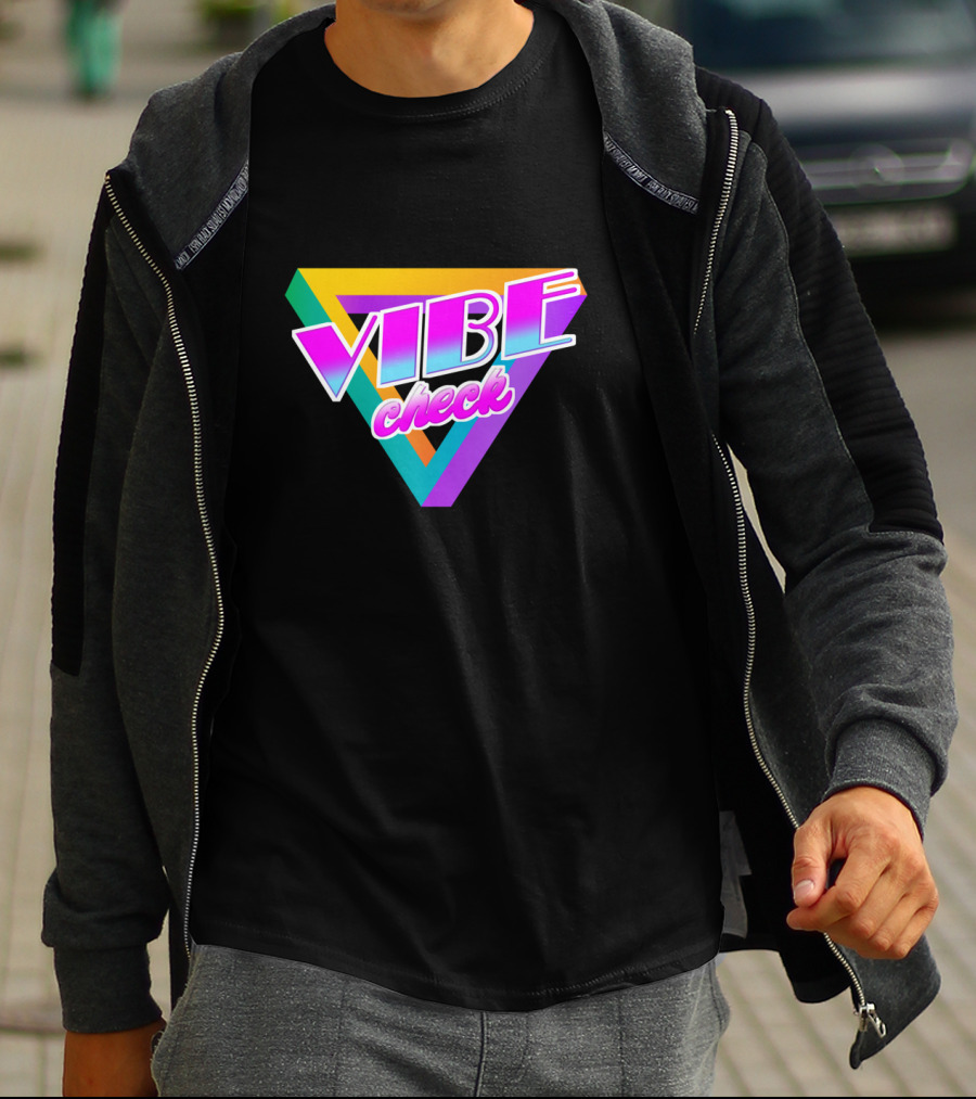 Vibe Check Retro Triangle Neon T-Shirt