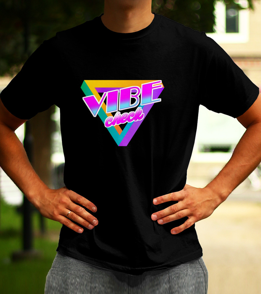 Vibe Check Retro Triangle Neon T-Shirt