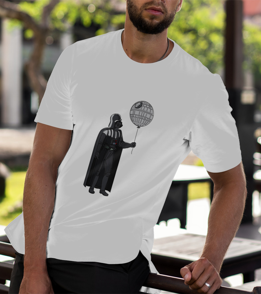 Darth Vader Holding Death Star Shaped Balloon T-Shirt