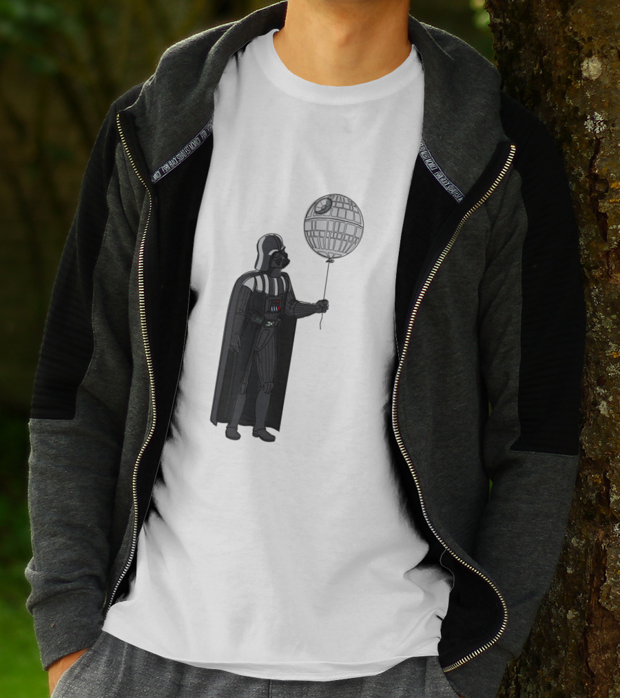 Darth Vader Holding Death Star Shaped Balloon T-Shirt