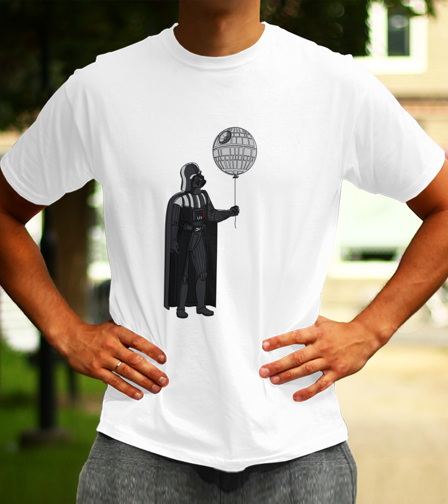 Darth Vader Holding Death Star Shaped Balloon T-Shirt