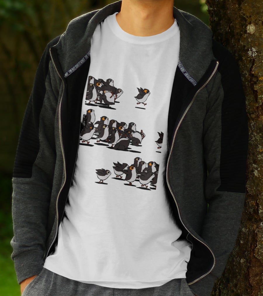Flock Of Porgs Follow The Leader Star Wars Inspired Porg Fan T-Shirt