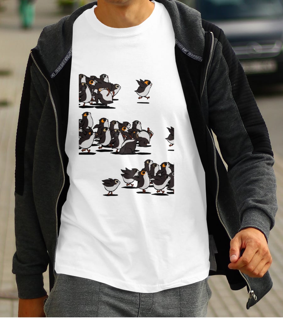 Flock Of Porgs Follow The Leader Star Wars Inspired Porg Fan T-Shirt