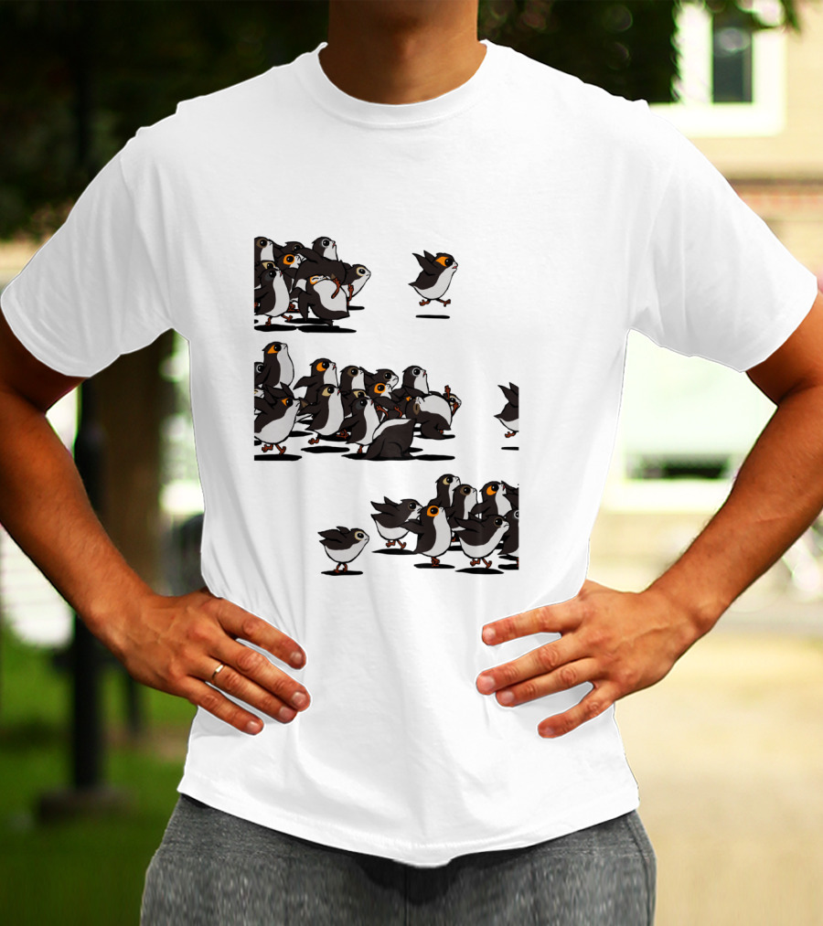 Flock Of Porgs Follow The Leader Star Wars Inspired Porg Fan T-Shirt