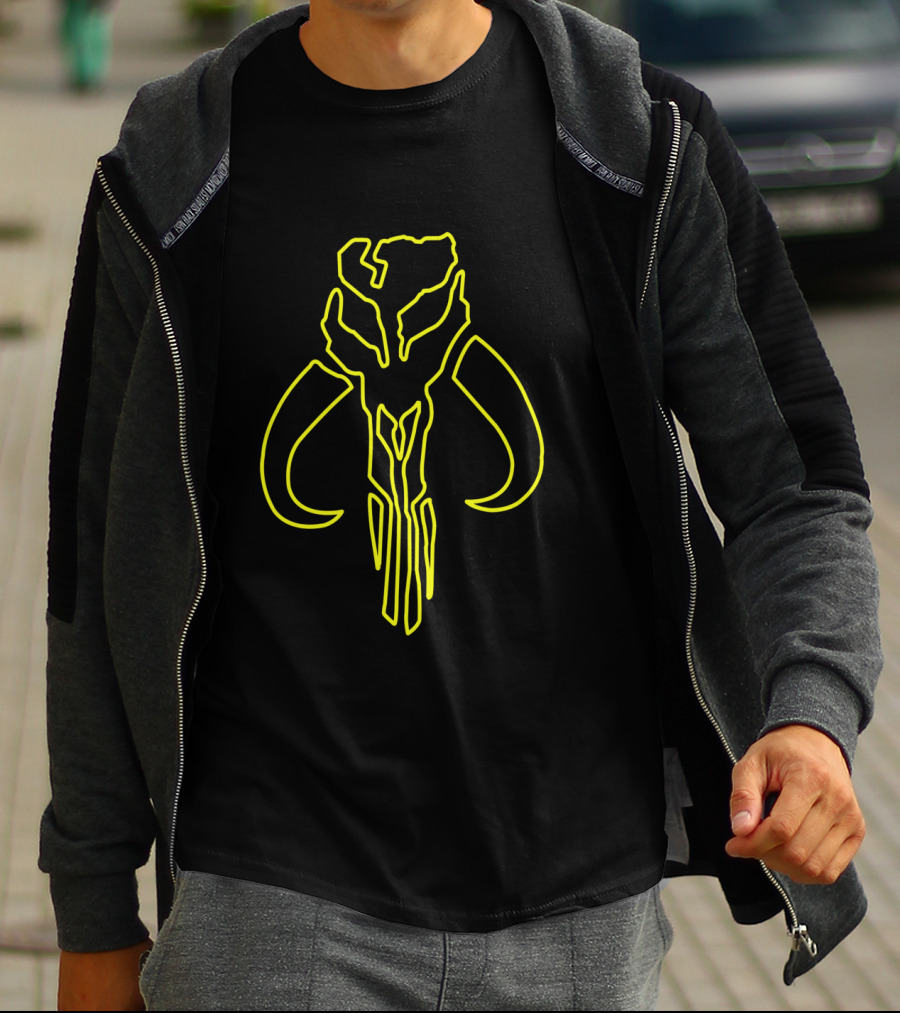 Mandalorian Mythosaur Neon Outline T-Shirt