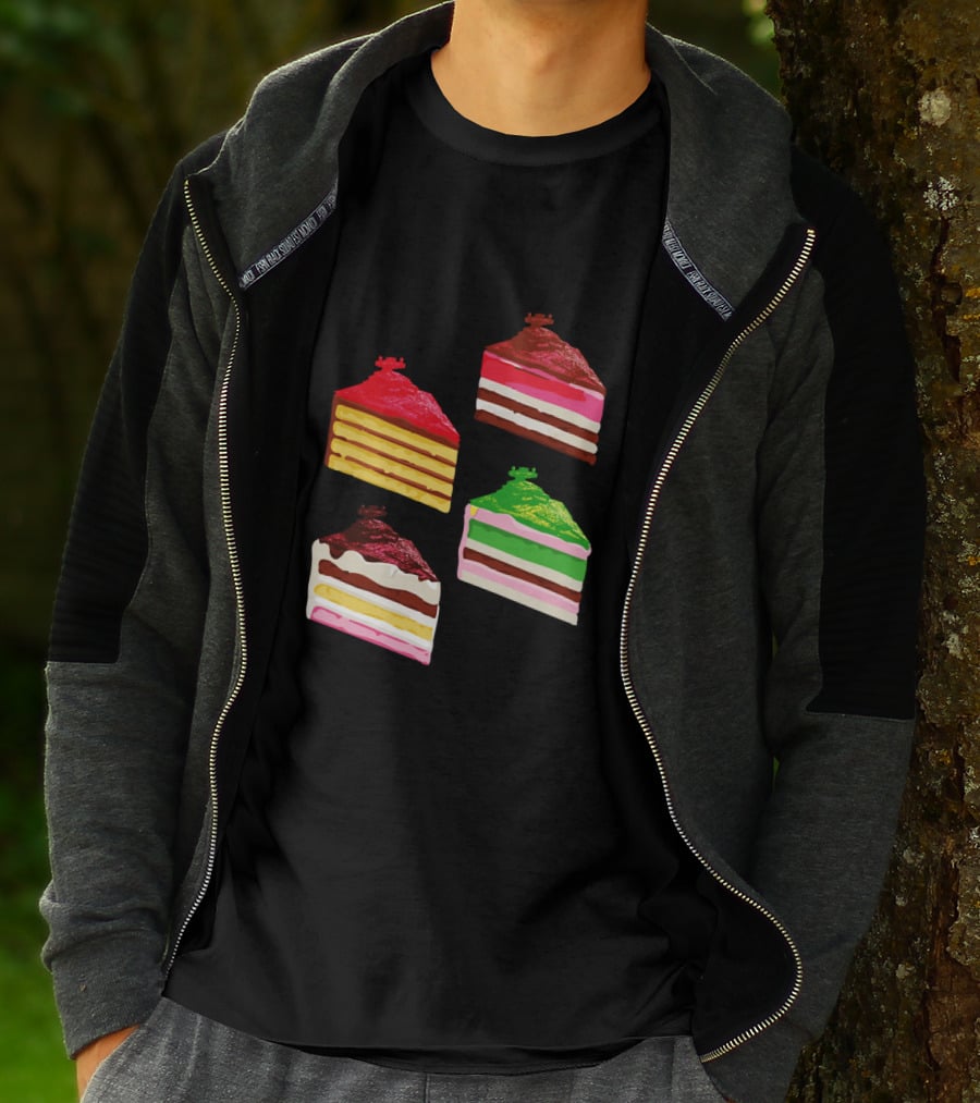 Imperial Star Destroyer Cake Slices Colorful Dessert Quartet T-Shirt