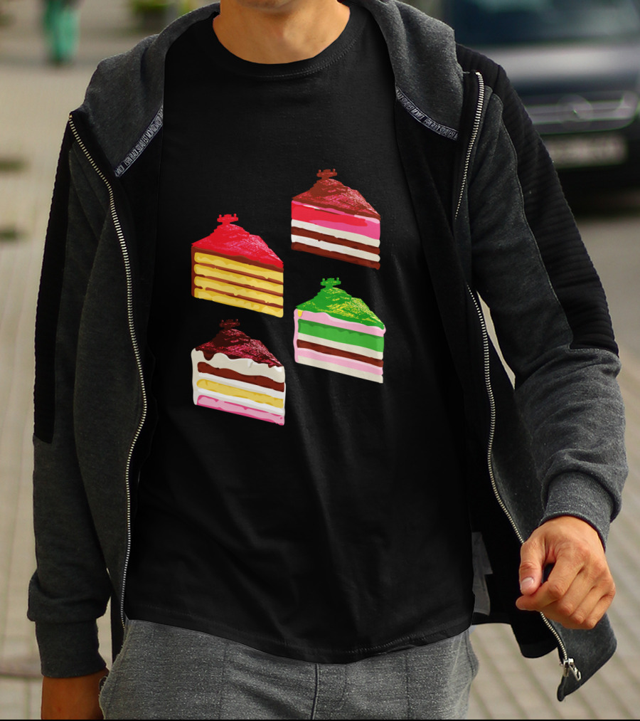 Imperial Star Destroyer Cake Slices Colorful Dessert Quartet T-Shirt