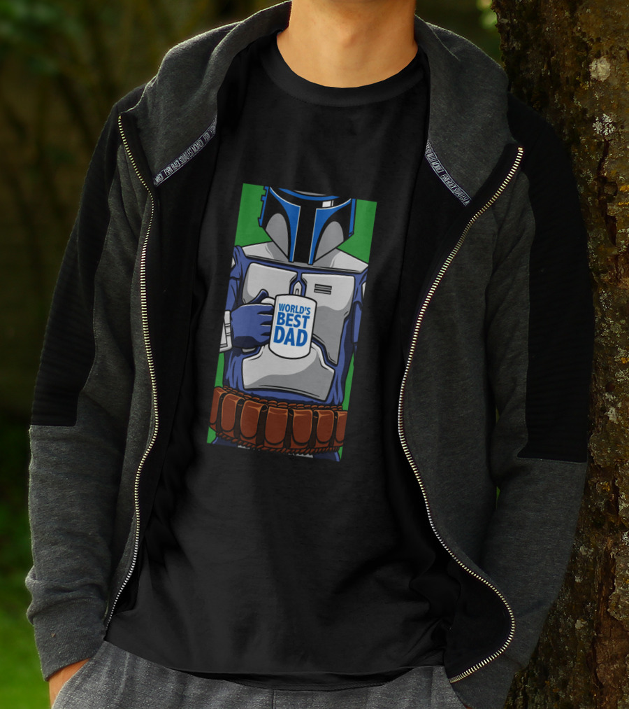 Jango Fett Holding World's Best Dad Mug T-Shirt