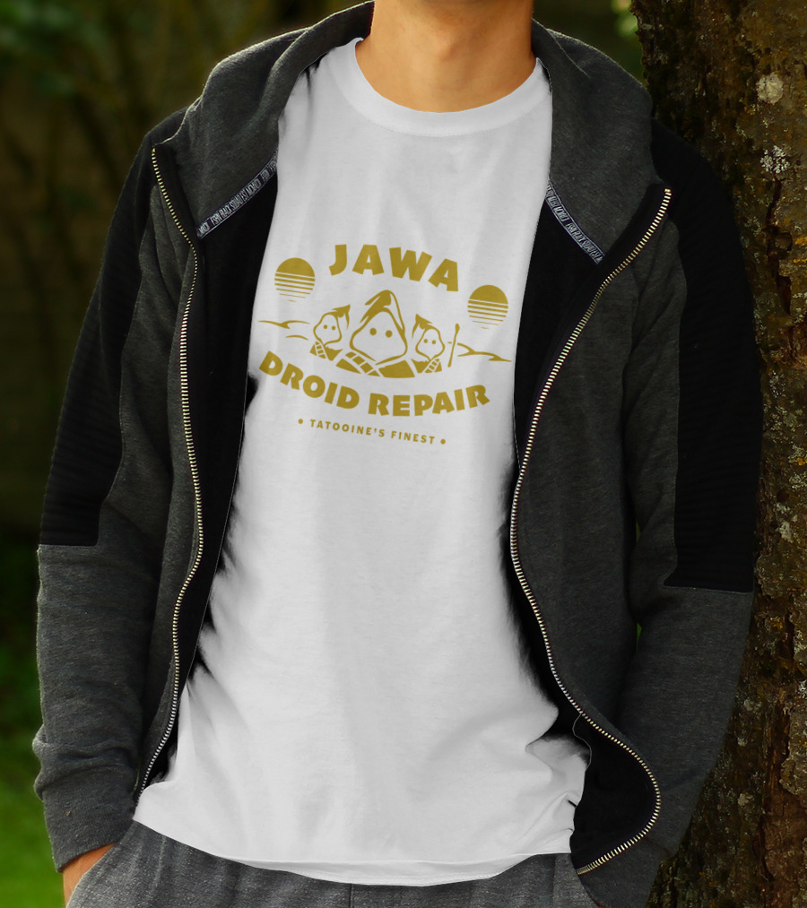 Jawa Droid Repair Tatooine's Finest Star Wars Graphics Suns Desert Icons T-Shirt