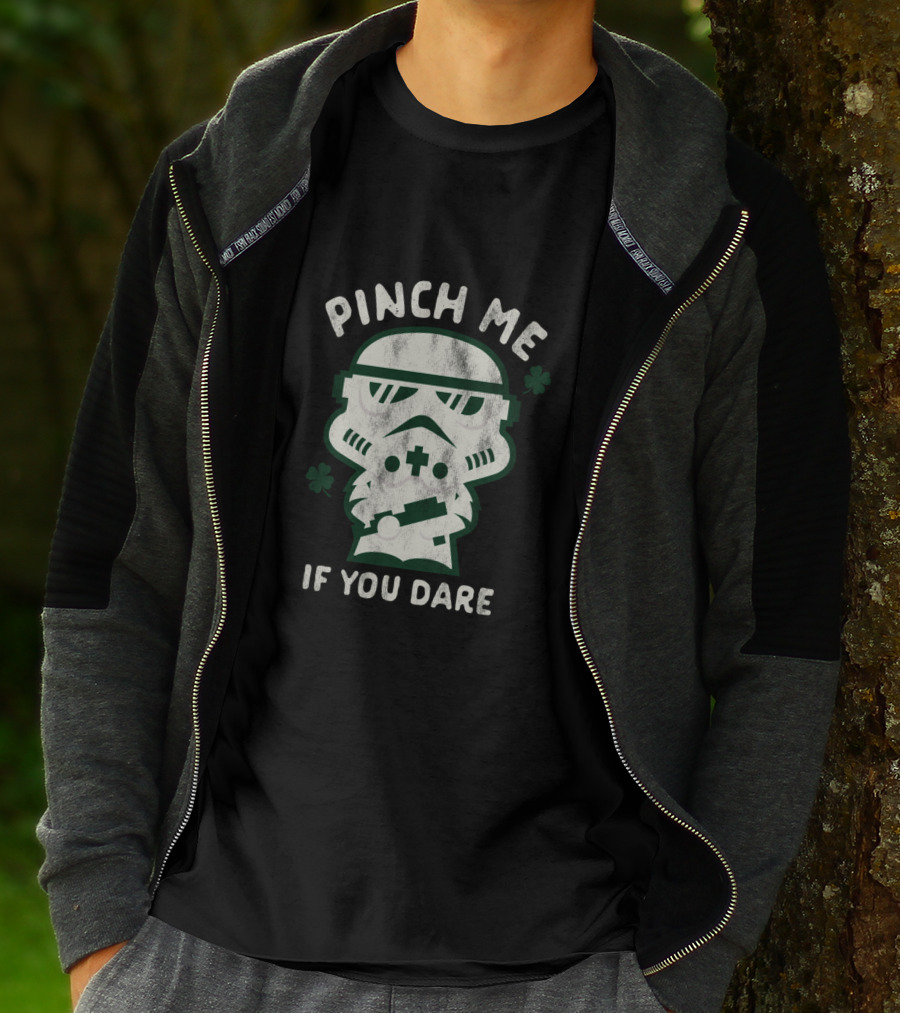 Pinch Me If You Dare Kawaii Stormtrooper Shamrock T-Shirt