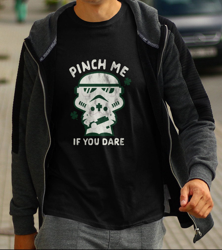 Pinch Me If You Dare Kawaii Stormtrooper Shamrock T-Shirt
