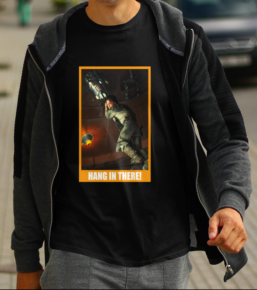 Luke Skywalker Hang In There Jedi Perseverance Message T-Shirt