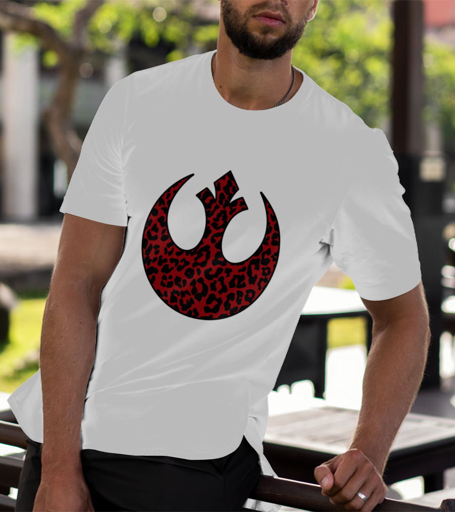 Rebellion Emblem Red Cheetah Print Fill T-Shirt