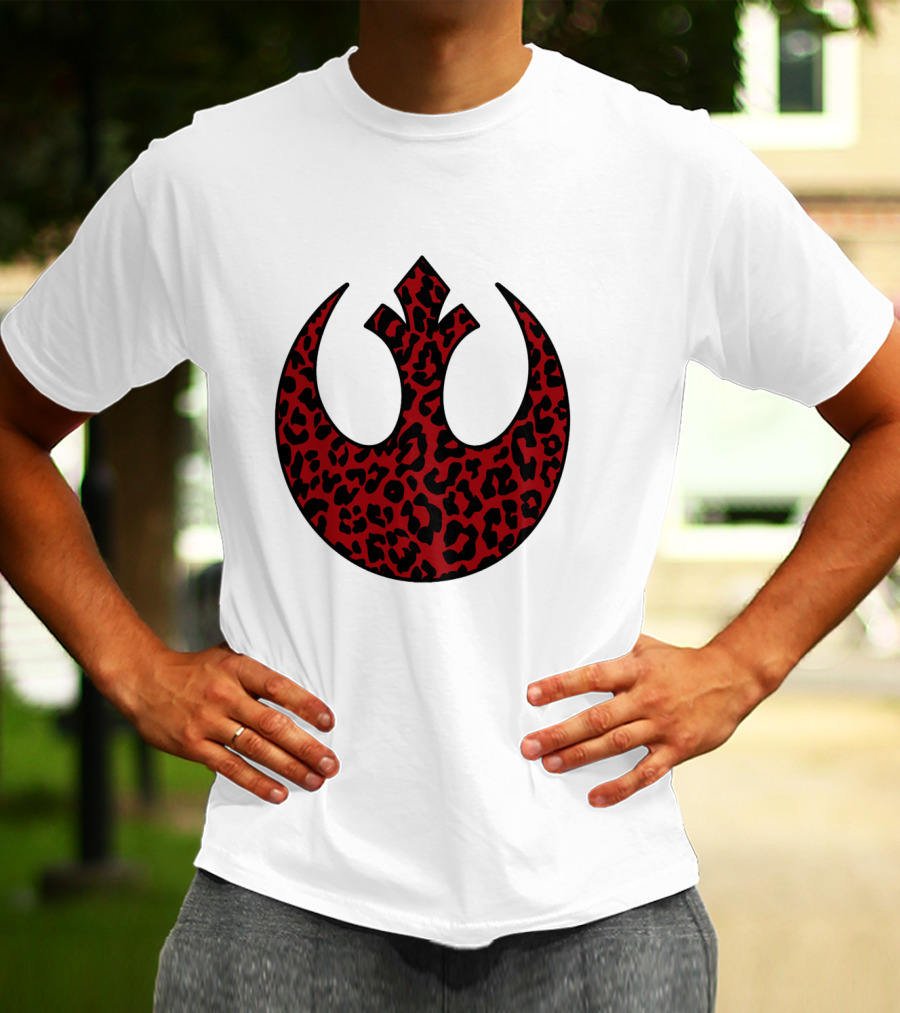 Rebellion Emblem Red Cheetah Print Fill T-Shirt
