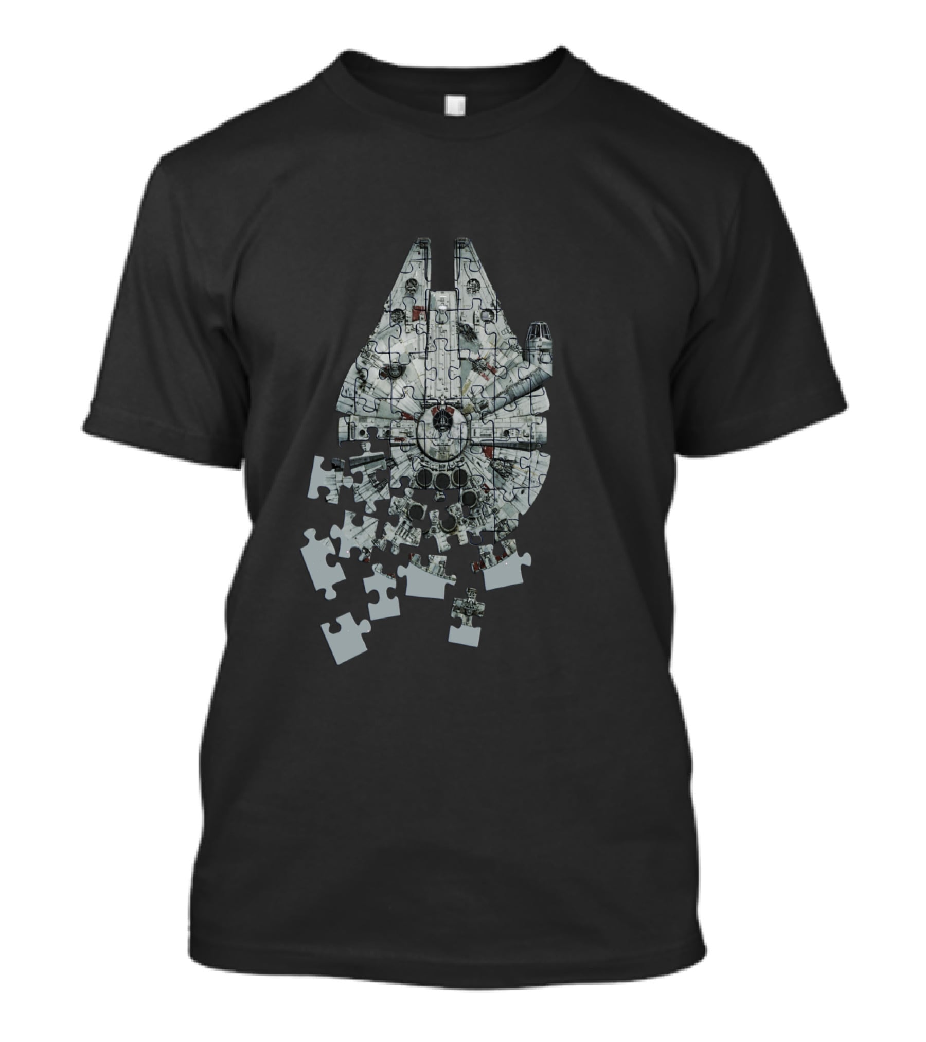 Star Wars Millennium Falcon Puzzle Spaceship Assembly T-Shirt