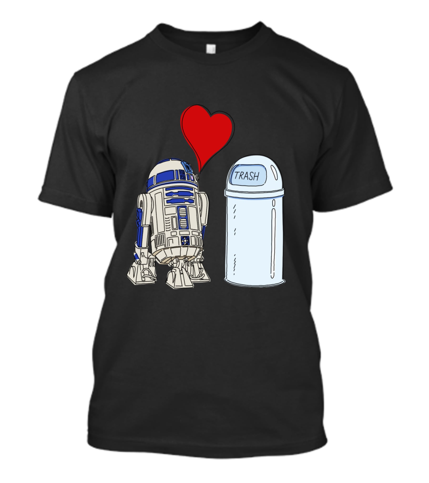 Star Wars R2 D2 Heart Trash Can Love T-Shirt