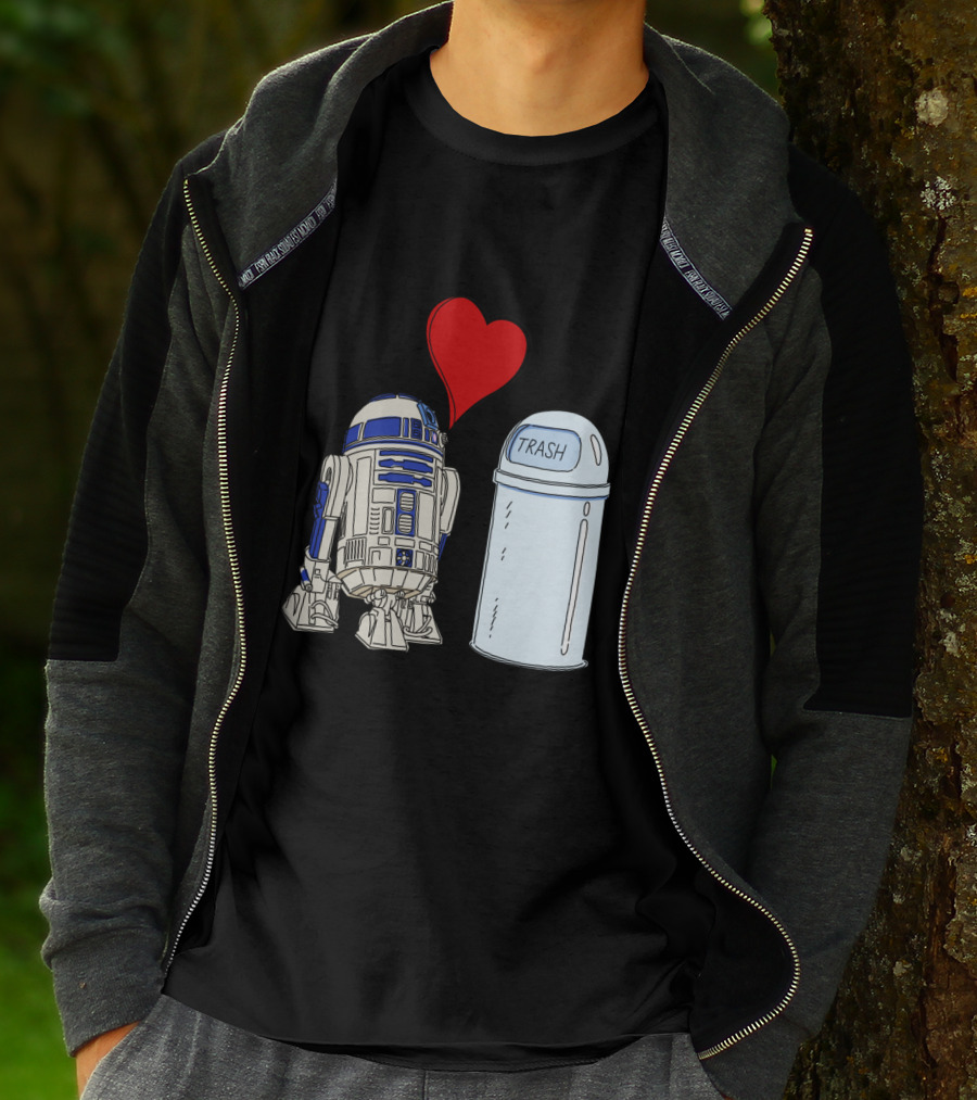 Star Wars R2 D2 Heart Trash Can Love T-Shirt