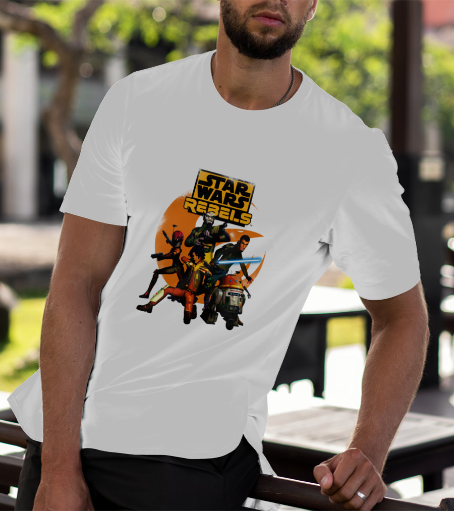 Star Wars Rebels The Good Guys Characters Group Action Scene T-Shirt