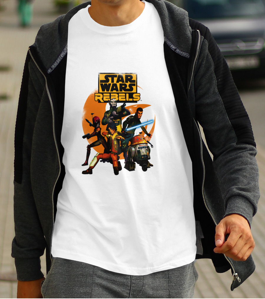 Star Wars Rebels The Good Guys Characters Group Action Scene T-Shirt