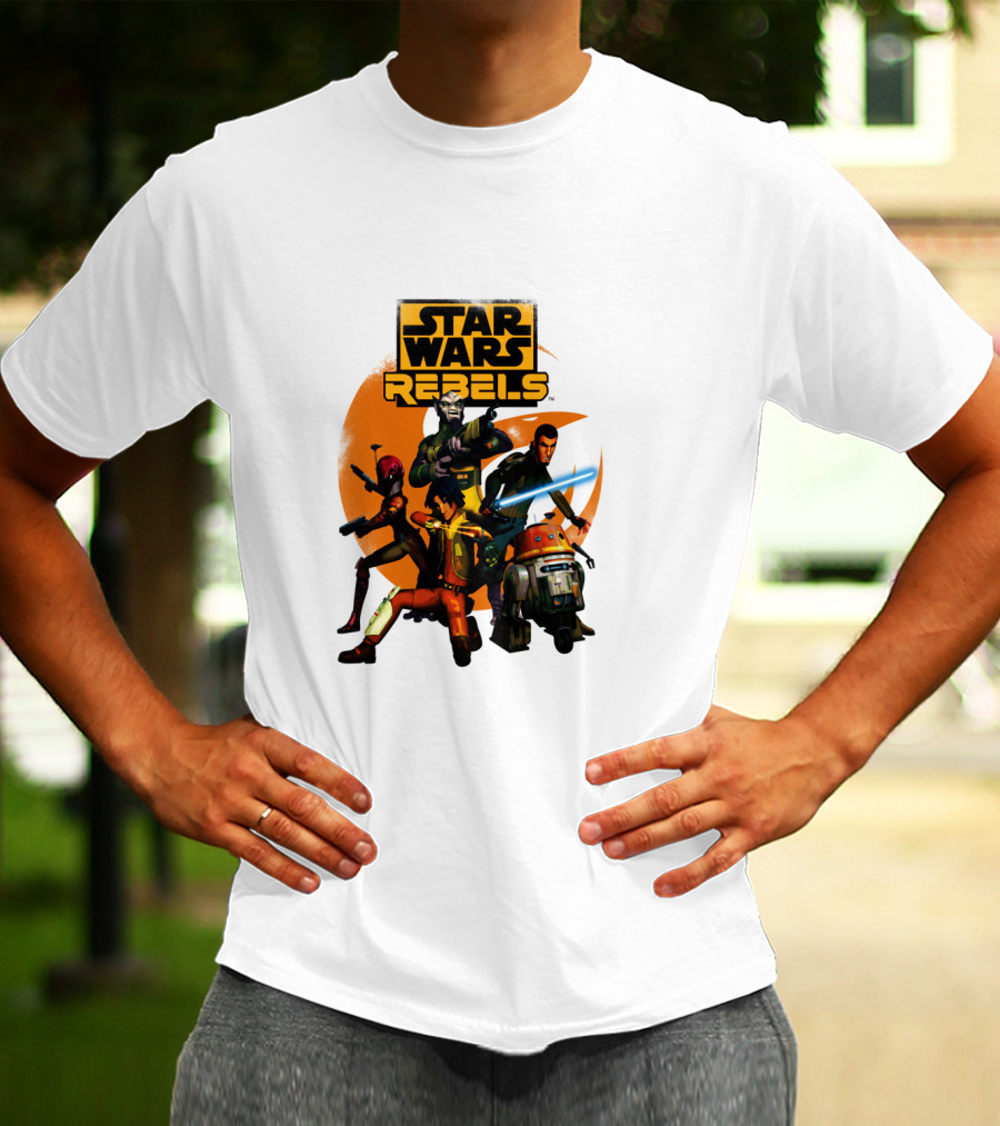 Star Wars Rebels The Good Guys Characters Group Action Scene T-Shirt