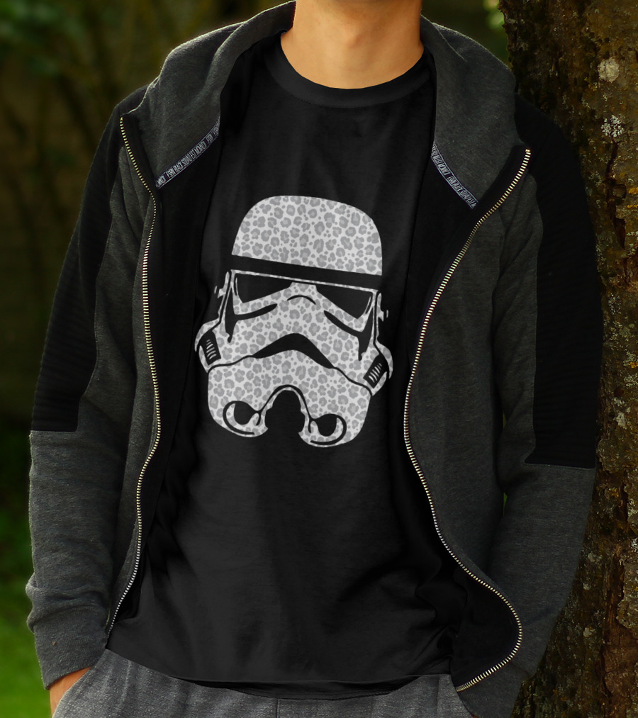Stormtrooper Helmet Cheetah Pattern Fill T-Shirt