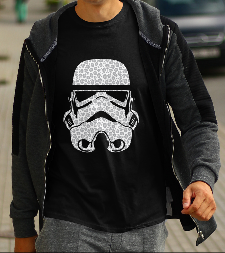 Stormtrooper Helmet Cheetah Pattern Fill T-Shirt