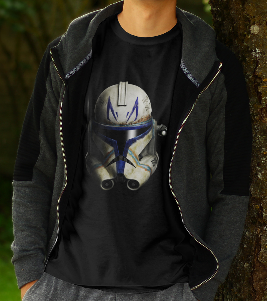 The Clone Wars Captain Rex Helmet Big Face Star Wars T-Shirt