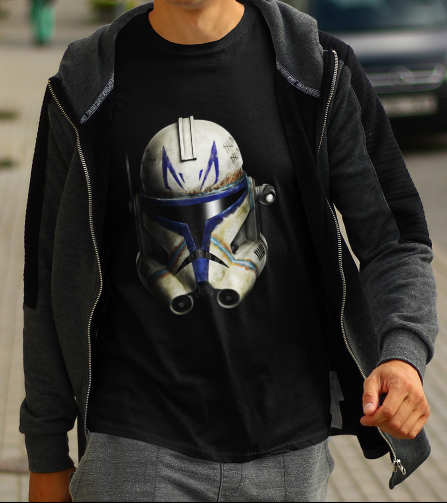 The Clone Wars Captain Rex Helmet Big Face Star Wars T-Shirt