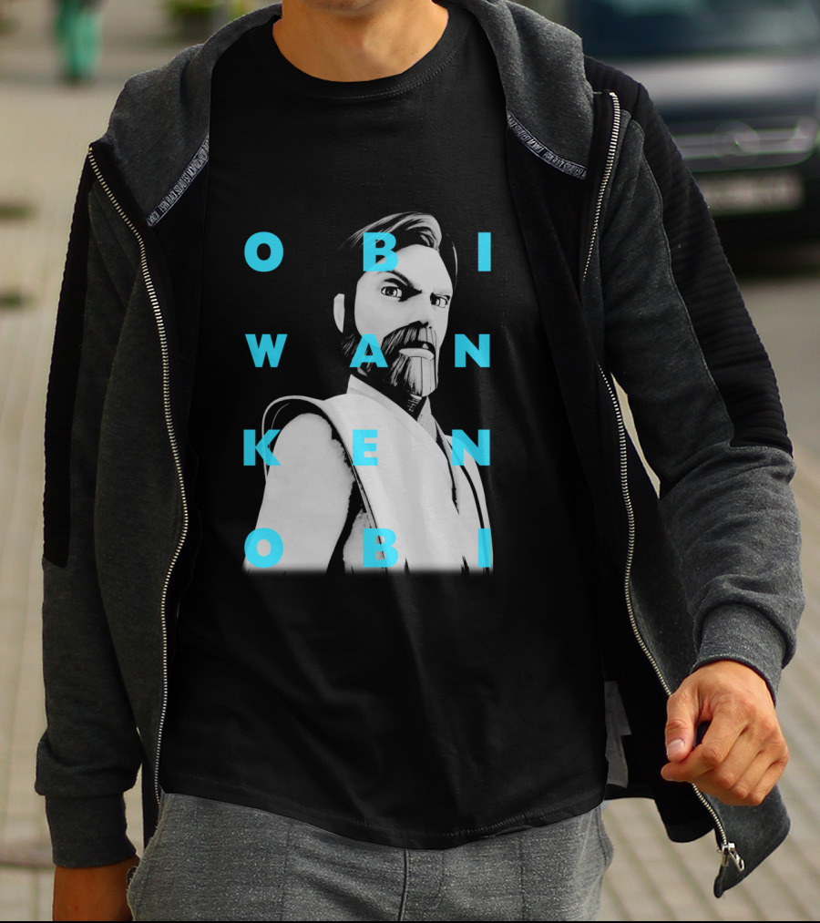 Obi Wan Kenobi Text Overlay The Clone Wars T-Shirt