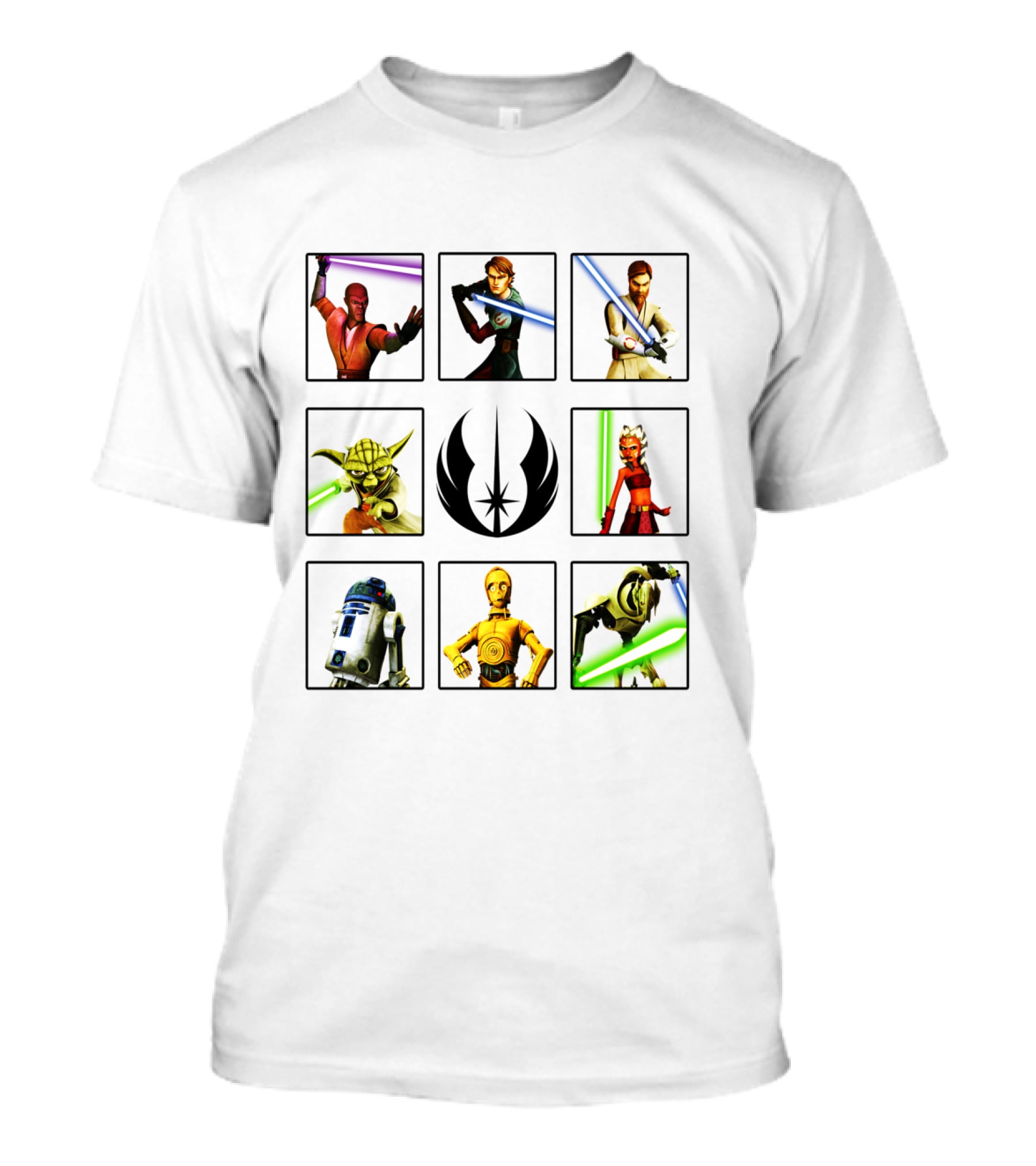 Star Wars The Clone Wars Jedi Rebels Character Box Grid T-Shirt