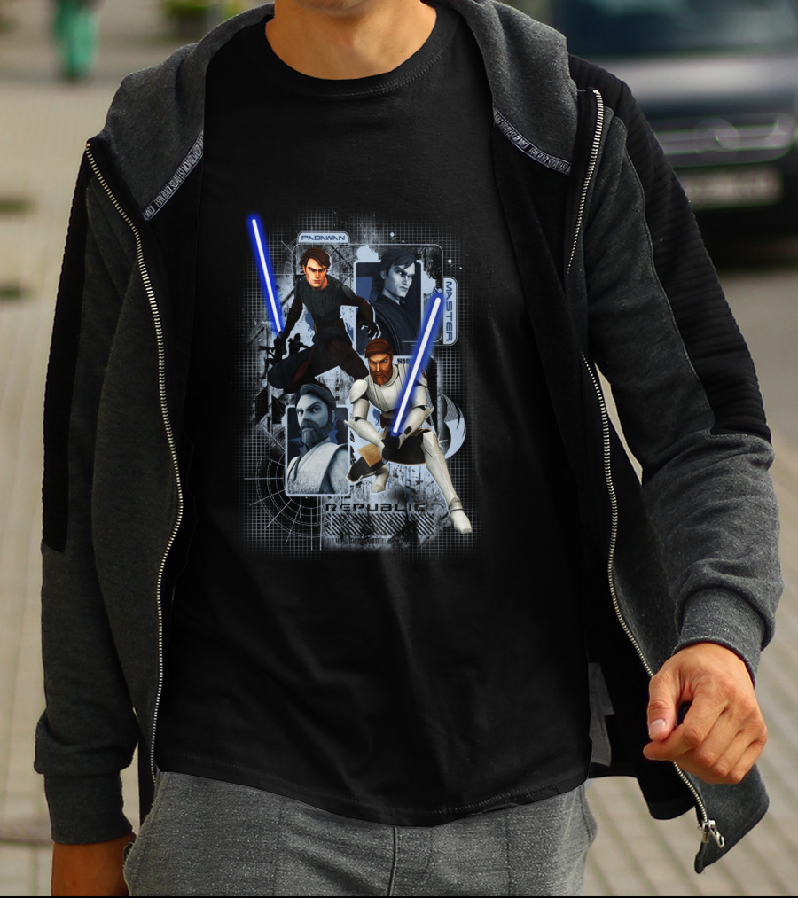The Clone Wars Republic Padawan And Master Jedi Star Wars T-Shirt