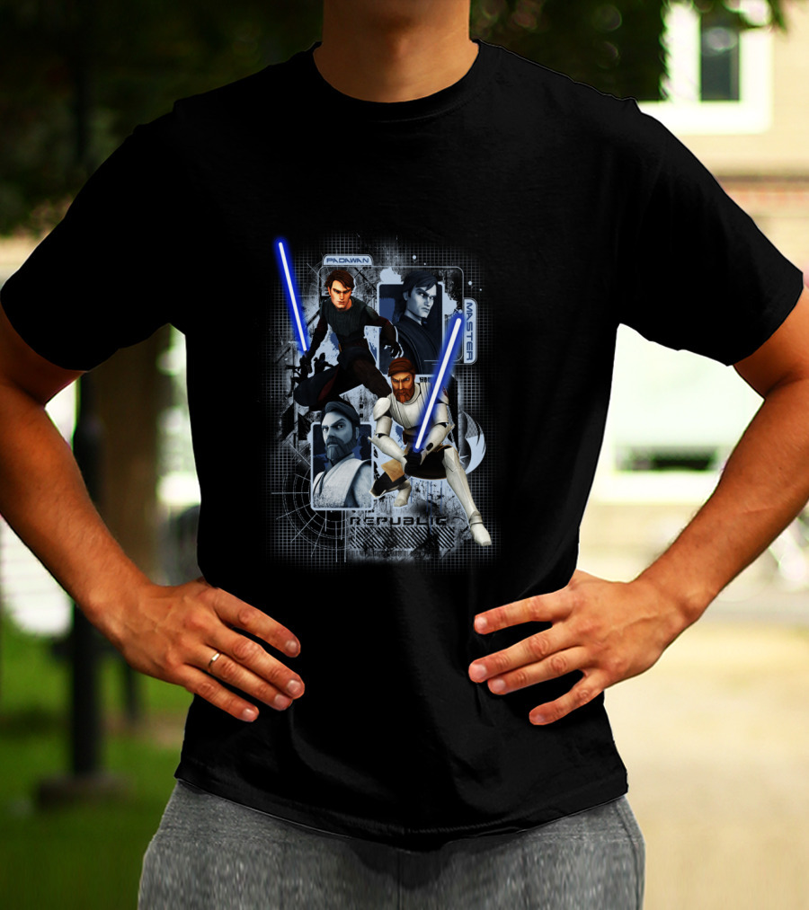 The Clone Wars Republic Padawan And Master Jedi Star Wars T-Shirt