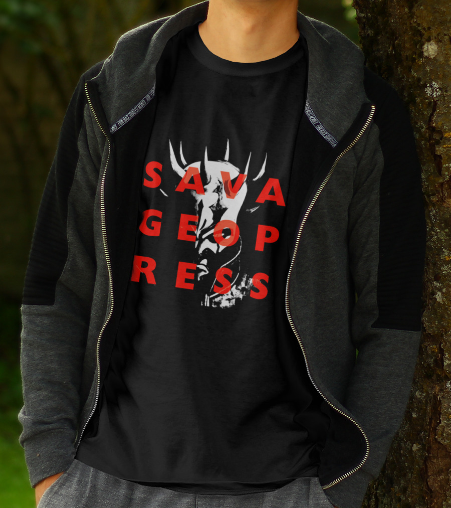 The Clone Wars Savage Opress Bold Red Text Overlay Face T-Shirt