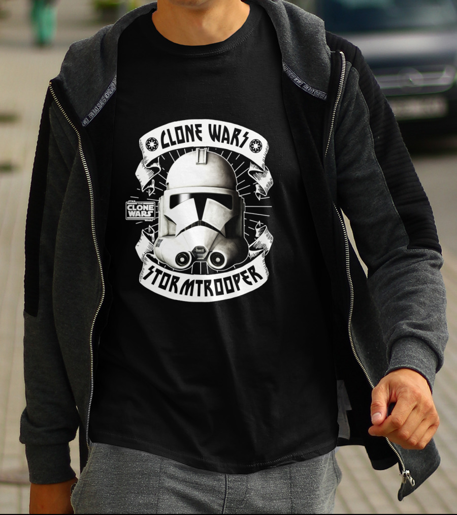 Clone Wars Stormtrooper Helmet Banners Star Wars Badges T-Shirt