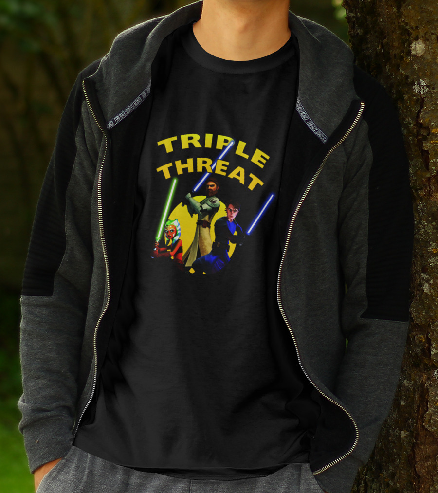 Star Wars The Clone Wars Jedi Trio Triple Threat T-Shirt